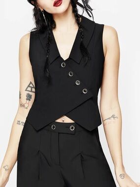 Disturbia Moonage Asymmetric Waistcoat